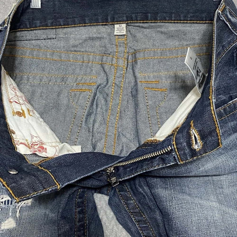 True Religion World Tour Men's Straight Jeans Sz 32 Fits 34/33